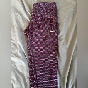 Nike Purple Leggings with Pink Dot Print